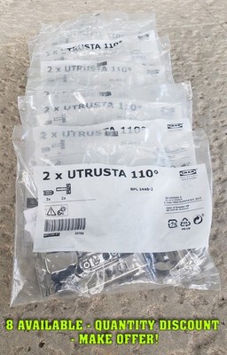 Brand New IKEA UTRUSTA 2x 110° Degree Hinges for Cabinets Doors 404.017.84