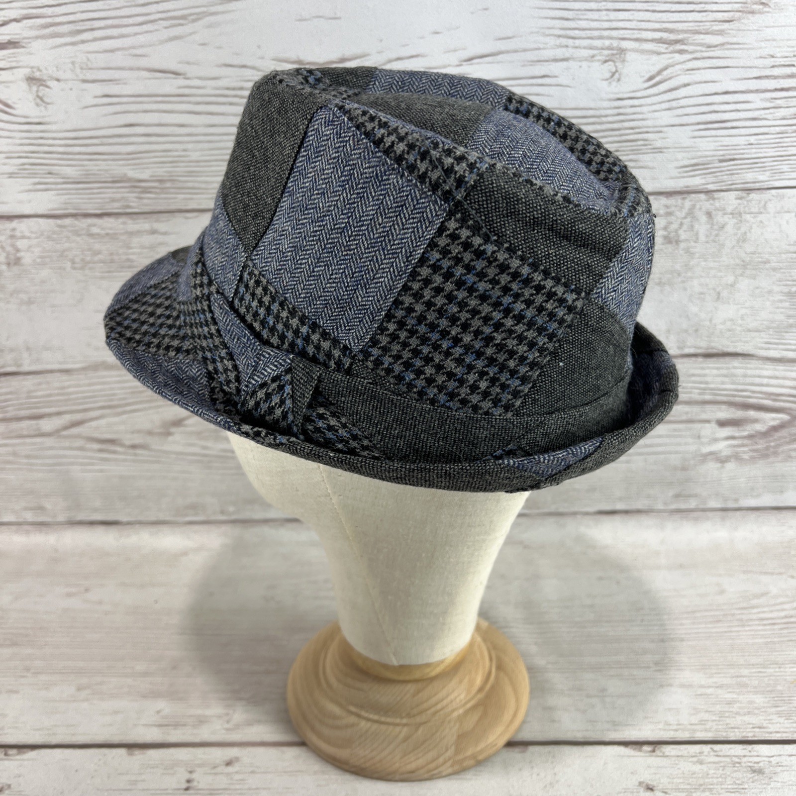 Daniel Cremieux Blue Plaid Patchwork Herringbone … - image 4