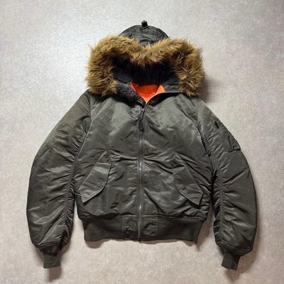 Alpha Industries MA-1 N-2B Flight Jacket Military Bomber Zip Up Used