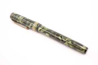 Vintage Conway Stewart 388 Fountain Pen Writing 14ct Gold Nib Green Casing