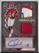CORNELL POWELL 2021 PANINI OBSIDIAN ROOKIE AUTO PATCH CARD #4/10!