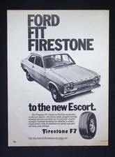 Original Anzeige 1968 - Ford Escort Mk1 mit Firestone F7 Reifen - Ford Fit Fires