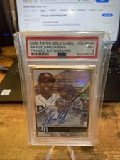 2020 Topps Gold Label Gold Framed Autographs Randy Arozarena RC On Card PSA 9