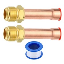 2Pcs 3/4 SAE Male Thread x 3/4" OD Flare Connector with Copper Tube