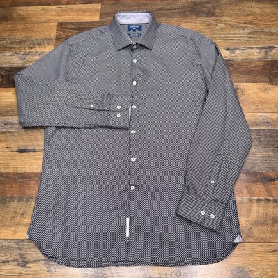 TM Lewin Dress Shirt Mens Large Egyptian Cotton Button Up