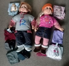 Smoby Toys Roby & Rosy Twins With 8 Outfits & 1 Hair Brush Toddler Sized Dolls