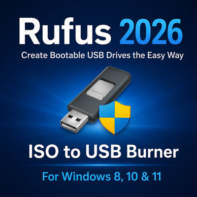 RUFUS 2026 Edition USB ISO Burning Software ~ ISO to USB Burner Windows on USB