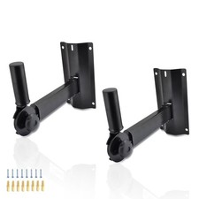 Dual Universal Adjustable Wall Mount Speaker Bracket Stands with Angle, Tilt