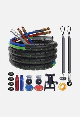 CheeMuii 15FT Semi Truck Air Line Kit with Gladhand Holder and Springs Kit