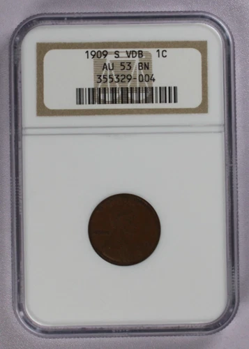 1909-S VDB Lincoln Wheat Cent 1C NGC AU 53 BN