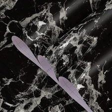 BAYYA Extra Wide Marble Granite Peel and Stick Wallpaper Black White 31.5x157...