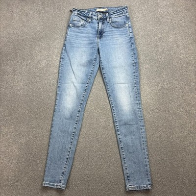 Levis 721 Jeans Damen 25x28 Blau Denim Red Tab Light Wash Skinny Hose Lady