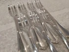 vintage 1990 French silver-plated 7 pastry cake forks Christofle Spatours 16,9cm