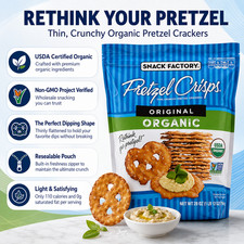 Snack Factory Organic Original Pretzel Crisps, 28 oz