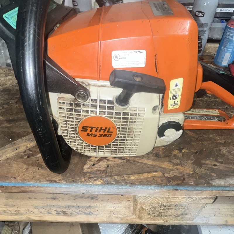 STIHL MS 290 Gasoline Chainsaw w/ Two-Handed Grip, Orange/White/Black
