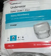 Cardinal Health Sure Care Plus Unisex Underwear X-Large Heavy Absorbency 14 Pack