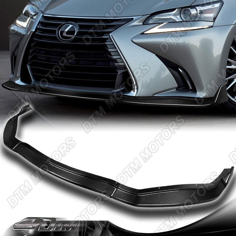 For 16-19 Lexus GS350 GS450h V2 Carbon Fiber Front Bumper Lip Body