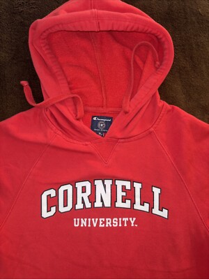 Champion CORNELL University RED Hoodie Sweatshirt Sport Stretch