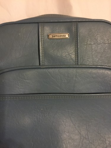 VTG SAMSONITE Shoulder Bag Tote Blue Luggage Carry On Messenger Retro Cool - Picture 4 of 12