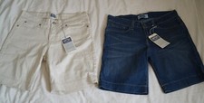 2 Pair New Levi's Levis Levi Size 12 Mid Rise Women's longer Jean Shorts New NWT