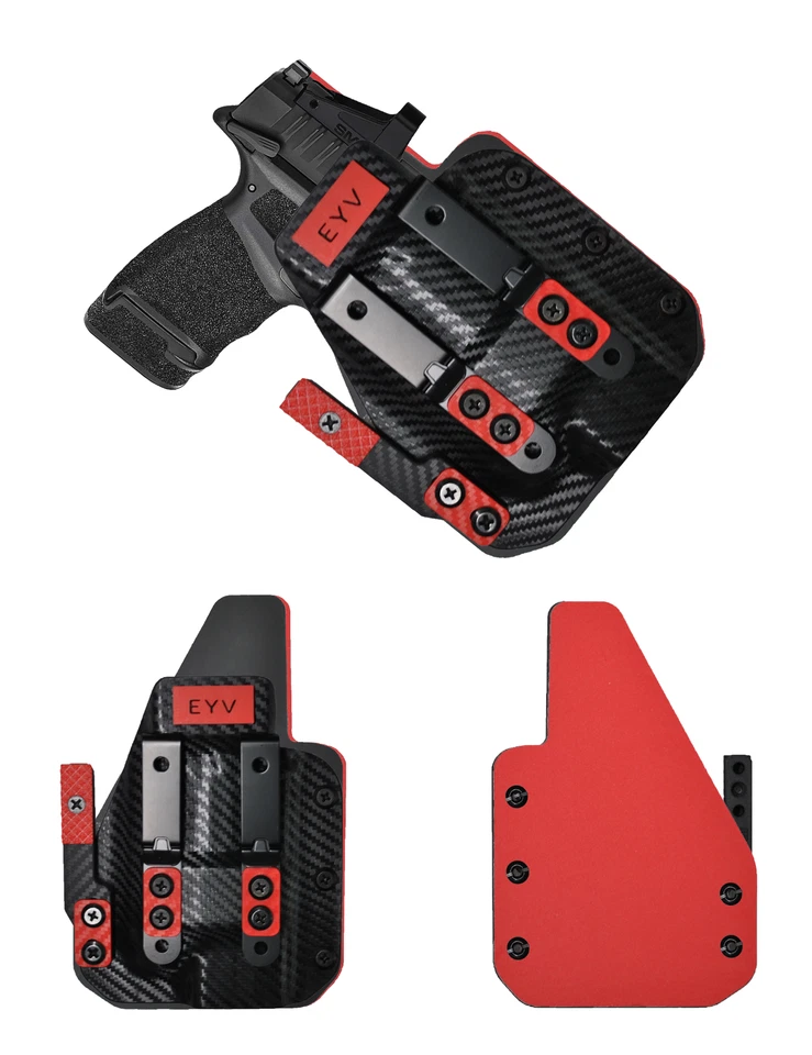 Funda de ocultación Kydex híbrida de cuero EYV IWB - SA HELLCAT PRO/RDP TLR7-SUB Foto 3 de 4