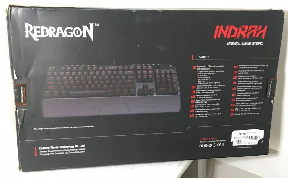 Redragon K555-R INDRAH Rainbow LED Backlit Mechanical Gaming Keyboard Black - Image 2 of 4