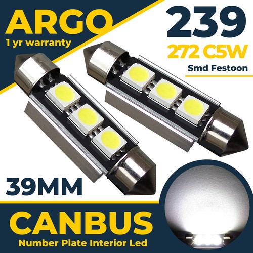 Vauxhall Opel Corsa D Interior Led Bulbs Mk3 1.0 239 C5w White Courtesy