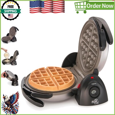 7-Inch Professional Belgian Waffle Maker with Ceramic Grid & Cool-Touch Handles