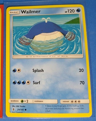 Wailmer 29/145 & Trubbish 50/145 Pokemon Karte Guardians Rising NM