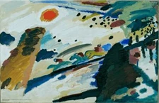 Wassily Kandinsky - Romantic Landscape Poster 17.5" x 11.5" Laminated