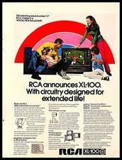1971 RCA XL-100 Color TV Vintage PRINT AD Game Football Family Appliace 1970s