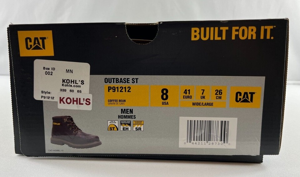 Caterpillar CAT Outbase Waterproof Brown Men's Work Boots. eBay