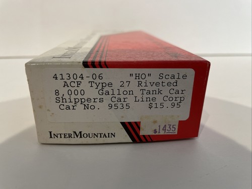 HO Intermountain Shippers Car Line ACF Tipo 27 Remachado 8.000 Gal Tanque Car #9535 | Zustand: New