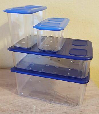 Tupperware,4er Set Clear-Mates,transparent-blau,Neu+OVP !!