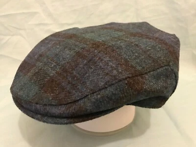 TWEEDS OF SCOTLAND BLACK WATCH SCOTTISH SHETLAND WOOL TARTAN FLAT CAP DRIVING HAT FROM SCOTLAND