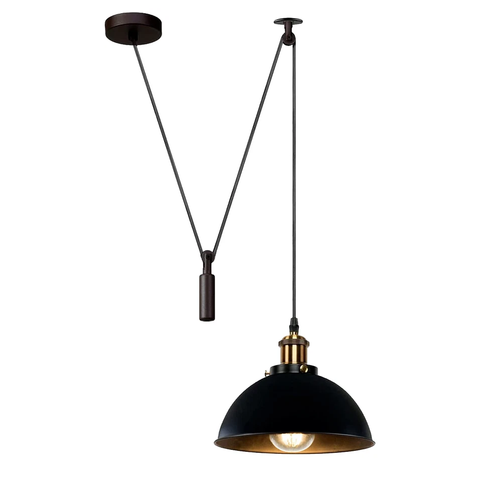 LED Pendelleuchte Hängeleuchte Metall E27 Schwarz Retro Deckenlampe