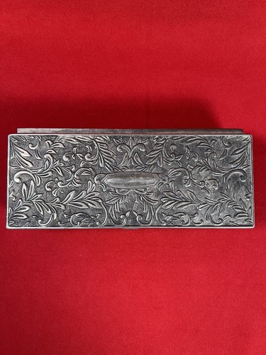 Vintage Godinger Jewelry Box Silver Plated 9”x3.5”x2” Velvet Lined Hinged - Picture 4 of 17