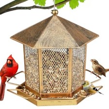 Wild Bird Feeder, Bird Feeder for Outdoors, Heavy Duty Metal Hexagonal Gazebo