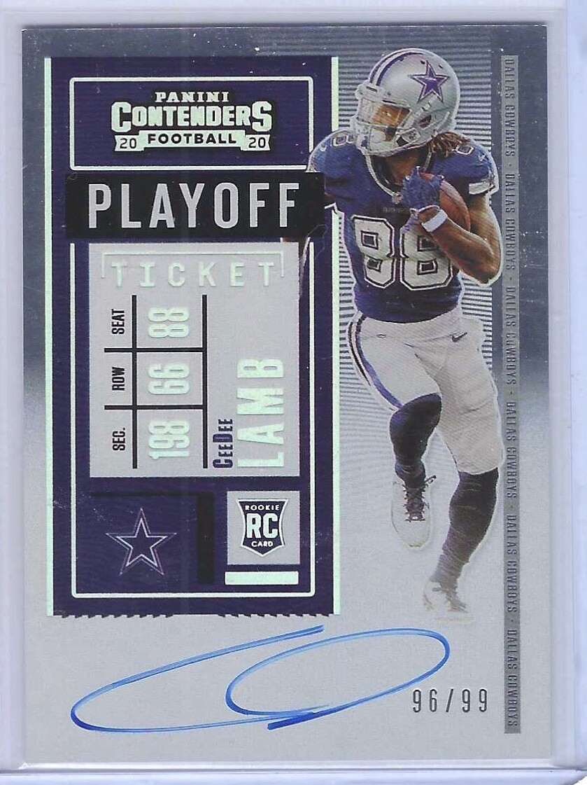 CEEDEE LAMB 2020 PANINI CONTENDERS PLAYOFF TICKET ROOKIE AUTO RC #D 96/99