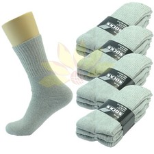 NEW 3-12 Pairs CREW Men Mid Calf Solid Sports Socks Cotton Gray USA LONG