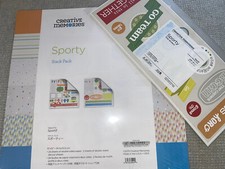 CREATIVE MEMORIES 12"x12" Sporty Stack Pack Paper  Title Stickers - NEW Sports