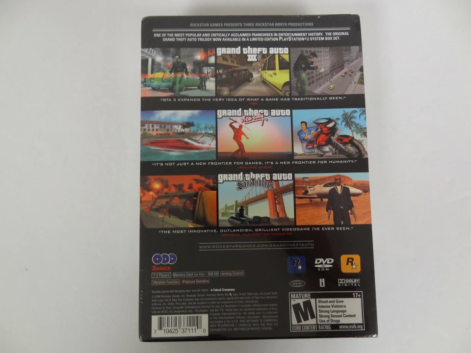 PlayStation 2 PS2 Grand Theft Auto Trilogy NEW Box GTA 3 III San Andreas SEALED - Image 3 of 4