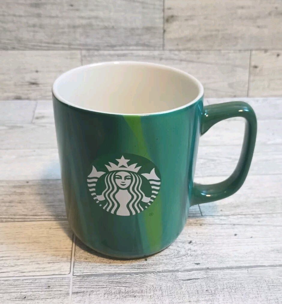 Starbucks 15oz Green Ceramic Coffee Mug Multi-Colored Dishwasher Safe 2022