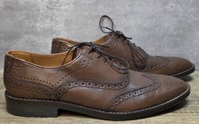 New Hush Puppies Men's Moyen Brown Leather Brogue Wingtip Oxfords Size 9 M