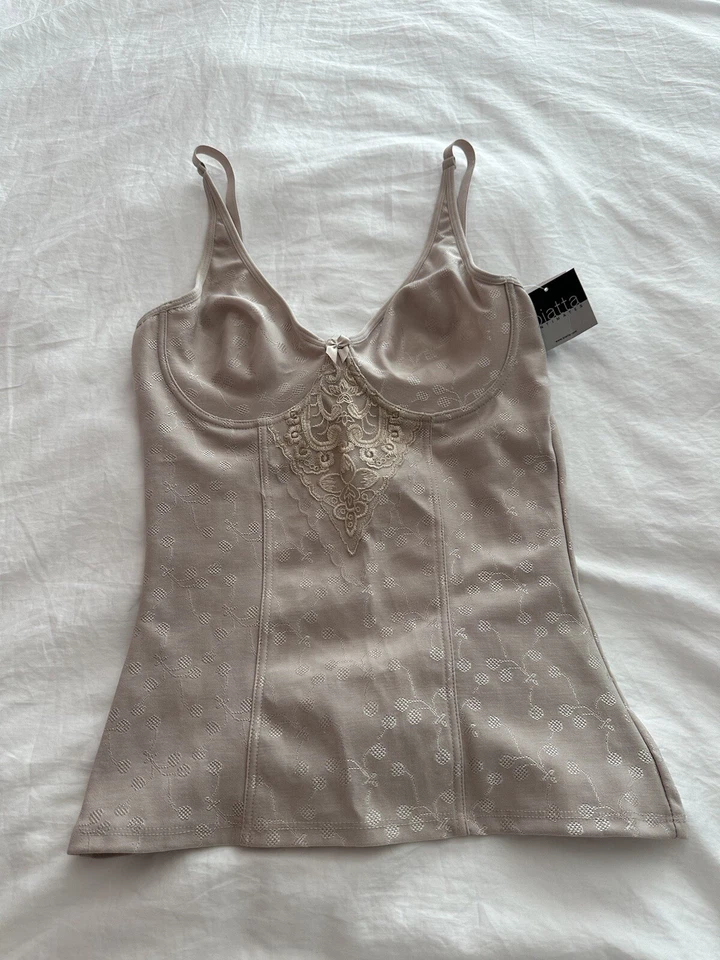 Nuevo - (2) Camisola moldeadora Biatta Intimates para mujer negra y nude, grande Foto 2 de 4