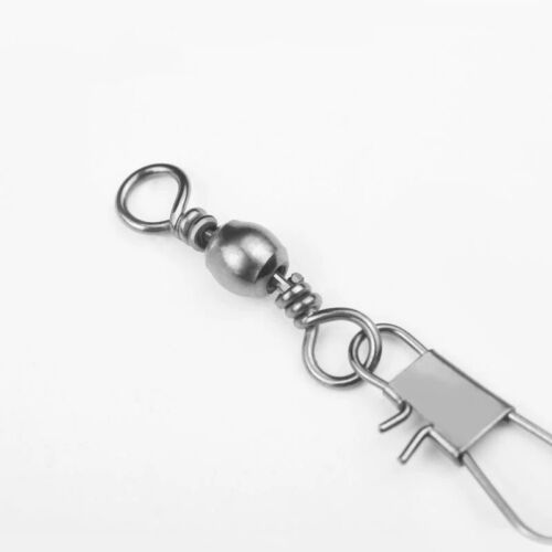 90pcs Fishing Rolling Barrel Swivel with Interlock Snap Tackle Connector 4#-12# - Picture 4 of 17
