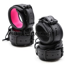 Adjustable Leather Handcuffs Couples Hang Buckle Link Couples Binding Restraints