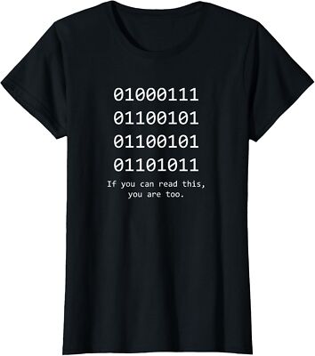Binary Code Joke Funny Programmer Design Develop Gift Ladies' Crewneck T-Shirt