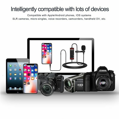 Lavalier 8m Cable Clip-on Microphone for SmartPhone / DSLR Camera FREE SHIPPING - Picture 5 of 12