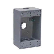 BELL Outdoor Single Gang Outlet Box (Gray) 5320-0